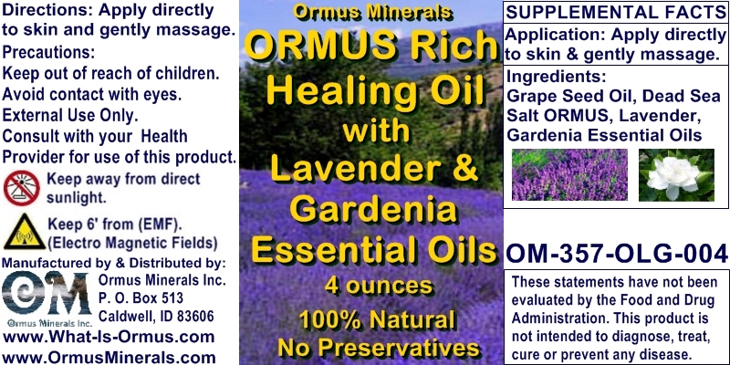 Ormus Minerals - Ormus Rich Healing Oil with Lavender and Gardenia EO's