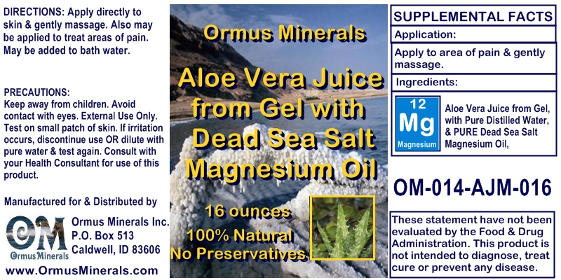 Aloe Vera with Dead Sea Salt Magnesium Oil