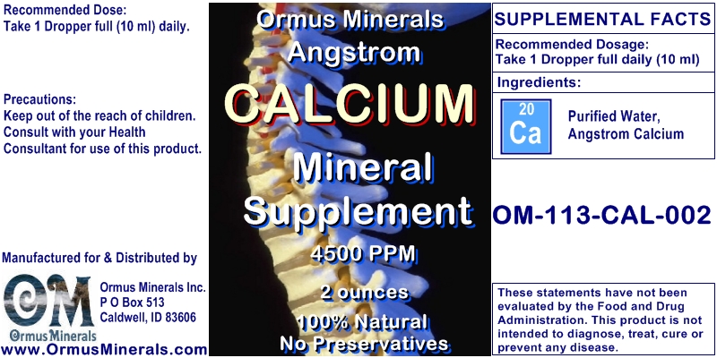 Angstrom Calcium Minerals Supplement 2 ounces