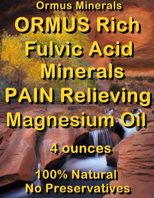 Ormus Minerals -Ormus Rich Fulvic Aci Mineerals Pain Relieving Magnesium Oil