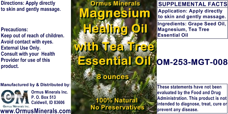 Ormus Minerals - Magnesium Healing Oil with TEA TREE Essential Oil